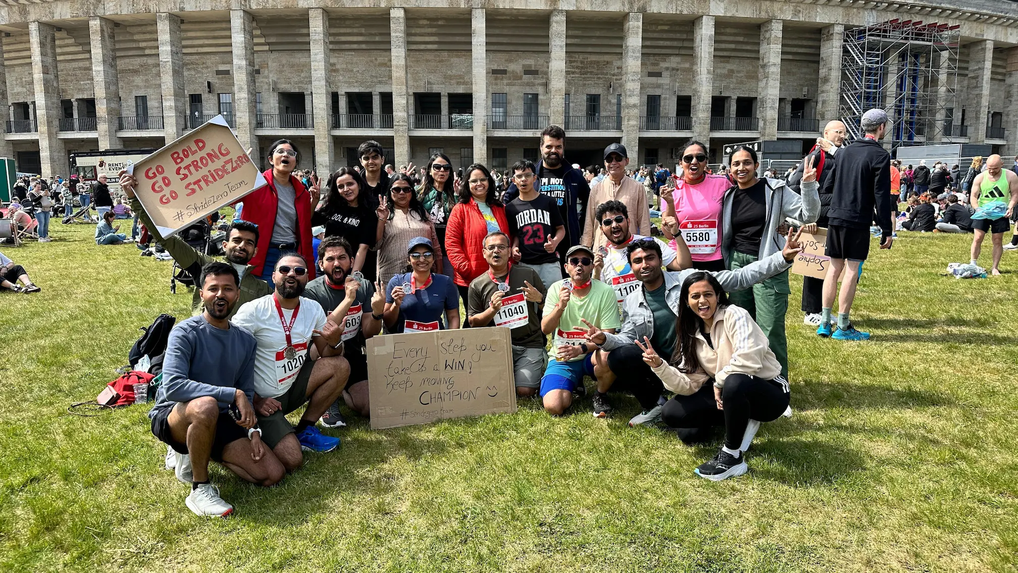 StrideZero runners celebrating